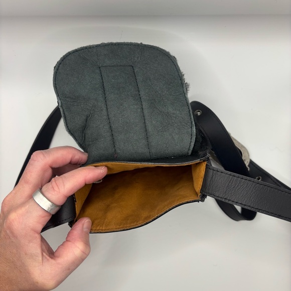 UGG Black Shearling Leather Crossbody Bag - Picture 8 of 11